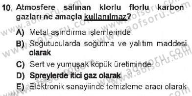 Çevre Sorunları ve Politikaları Dersi 2012 - 2013 Yılı Tek Ders Sınav Soruları 10. Soru