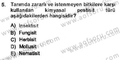 Çevre Sorunları ve Politikaları Dersi 2012 - 2013 Yılı Tek Ders Sınav Soruları 5. Soru