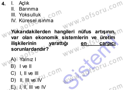 Çevre Sorunları ve Politikaları Dersi 2013 - 2014 Yılı (Vize) Ara Sınav Soruları 4. Soru