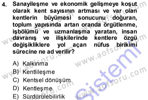 Çevre Sorunları ve Politikaları Dersi 2013 - 2014 Yılı (Final) Dönem Sonu Sınav Soruları 4. Soru