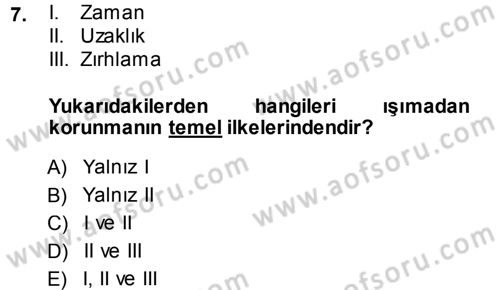 Çevre Sorunları ve Politikaları Dersi 2013 - 2014 Yılı (Final) Dönem Sonu Sınav Soruları 7. Soru