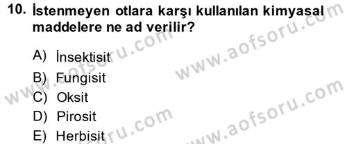 Çevre Sorunları ve Politikaları Dersi 2014 - 2015 Yılı (Vize) Ara Sınav Soruları 10. Soru