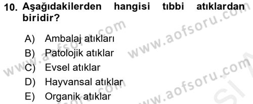 Çevre Sorunları ve Politikaları Dersi 2015 - 2016 Yılı Tek Ders Sınav Soruları 10. Soru
