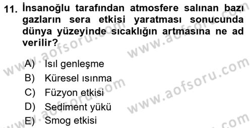 Çevre Sorunları ve Politikaları Dersi 2016 - 2017 Yılı (Vize) Ara Sınav Soruları 11. Soru