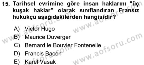 Çevre Sorunları ve Politikaları Dersi 2016 - 2017 Yılı (Final) Dönem Sonu Sınav Soruları 15. Soru