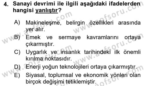 Çevre Sorunları ve Politikaları Dersi 2017 - 2018 Yılı (Vize) Ara Sınav Soruları 4. Soru