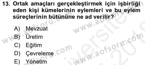 Çevre Sorunları ve Politikaları Dersi 2017 - 2018 Yılı (Final) Dönem Sonu Sınav Soruları 13. Soru