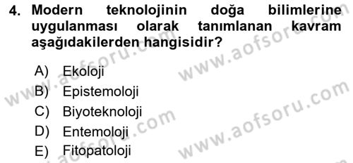 Çevre Sorunları ve Politikaları Dersi 2018 - 2019 Yılı (Vize) Ara Sınav Soruları 4. Soru