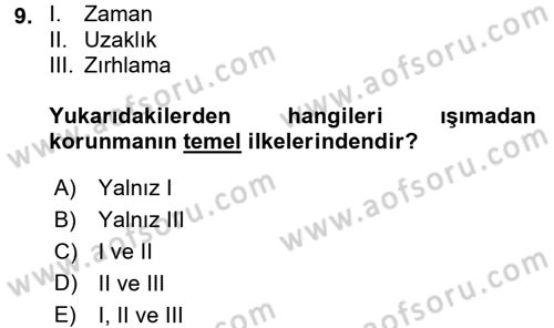 Çevre Sorunları ve Politikaları Dersi 2018 - 2019 Yılı Yaz Okulu Sınav Soruları 9. Soru