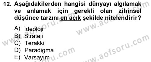 Kamu Yönetiminde Çağdaş Yaklaşımlar Dersi 2012 - 2013 Yılı (Vize) Ara Sınav Soruları 12. Soru