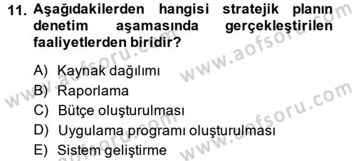 Kamu Yönetiminde Çağdaş Yaklaşımlar Dersi 2013 - 2014 Yılı (Vize) Ara Sınav Soruları 11. Soru