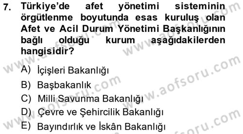 Kamu Yönetiminde Çağdaş Yaklaşımlar Dersi 2013 - 2014 Yılı (Vize) Ara Sınav Soruları 7. Soru