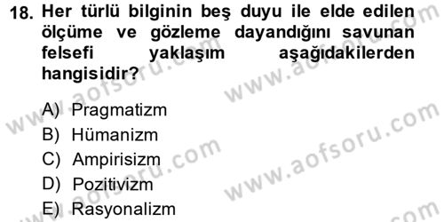 Kamu Yönetiminde Çağdaş Yaklaşımlar Dersi 2013 - 2014 Yılı (Final) Dönem Sonu Sınav Soruları 18. Soru