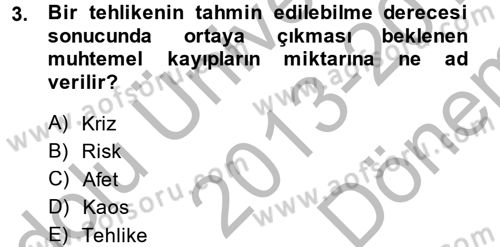 Kamu Yönetiminde Çağdaş Yaklaşımlar Dersi 2013 - 2014 Yılı (Final) Dönem Sonu Sınav Soruları 3. Soru