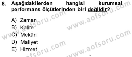 Kamu Yönetiminde Çağdaş Yaklaşımlar Dersi 2013 - 2014 Yılı (Final) Dönem Sonu Sınav Soruları 8. Soru