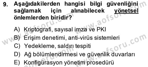 Kamu Yönetiminde Çağdaş Yaklaşımlar Dersi 2013 - 2014 Yılı (Final) Dönem Sonu Sınav Soruları 9. Soru
