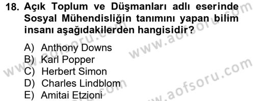 Kamu Yönetiminde Çağdaş Yaklaşımlar Dersi 2013 - 2014 Yılı Tek Ders Sınav Soruları 18. Soru