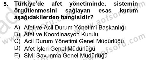 Kamu Yönetiminde Çağdaş Yaklaşımlar Dersi 2013 - 2014 Yılı Tek Ders Sınav Soruları 5. Soru