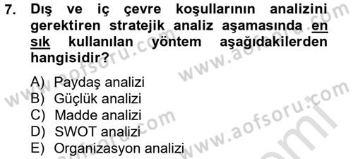 Kamu Yönetiminde Çağdaş Yaklaşımlar Dersi 2013 - 2014 Yılı Tek Ders Sınav Soruları 7. Soru