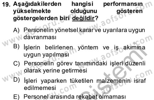 Kamu Yönetiminde Çağdaş Yaklaşımlar Dersi 2014 - 2015 Yılı (Vize) Ara Sınav Soruları 19. Soru