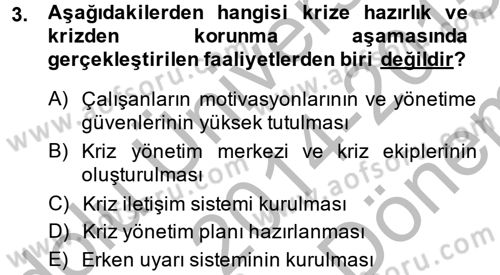 Kamu Yönetiminde Çağdaş Yaklaşımlar Dersi 2014 - 2015 Yılı (Final) Dönem Sonu Sınav Soruları 3. Soru
