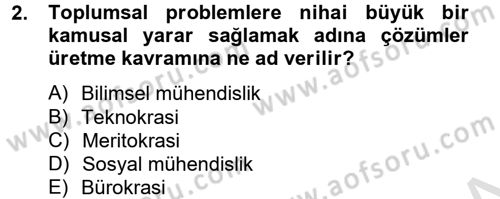 Kamu Yönetiminde Çağdaş Yaklaşımlar Dersi 2014 - 2015 Yılı Tek Ders Sınav Soruları 2. Soru
