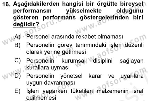 Kamu Yönetiminde Çağdaş Yaklaşımlar Dersi 2015 - 2016 Yılı (Vize) Ara Sınav Soruları 16. Soru