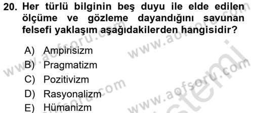 Kamu Yönetiminde Çağdaş Yaklaşımlar Dersi 2015 - 2016 Yılı (Final) Dönem Sonu Sınav Soruları 20. Soru