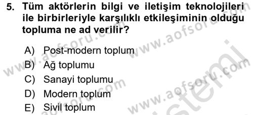 Kamu Yönetiminde Çağdaş Yaklaşımlar Dersi 2015 - 2016 Yılı (Final) Dönem Sonu Sınav Soruları 5. Soru