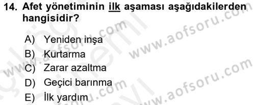 Kamu Yönetiminde Çağdaş Yaklaşımlar Dersi 2015 - 2016 Yılı Tek Ders Sınav Soruları 14. Soru