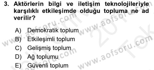 Kamu Yönetiminde Çağdaş Yaklaşımlar Dersi 2015 - 2016 Yılı Tek Ders Sınav Soruları 3. Soru