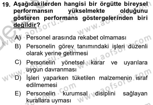 Kamu Yönetiminde Çağdaş Yaklaşımlar Dersi 2016 - 2017 Yılı 3 Ders Sınav Soruları 19. Soru