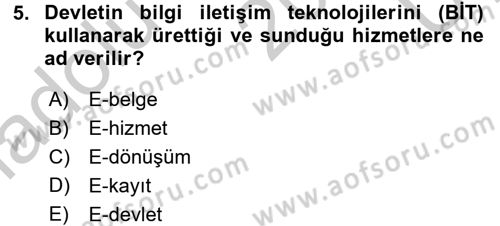 Kamu Yönetiminde Çağdaş Yaklaşımlar Dersi 2016 - 2017 Yılı 3 Ders Sınav Soruları 5. Soru