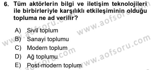 Kamu Yönetiminde Çağdaş Yaklaşımlar Dersi 2016 - 2017 Yılı 3 Ders Sınav Soruları 6. Soru
