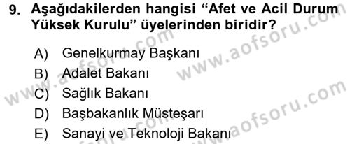 Kamu Yönetiminde Çağdaş Yaklaşımlar Dersi 2016 - 2017 Yılı (Vize) Ara Sınav Soruları 9. Soru