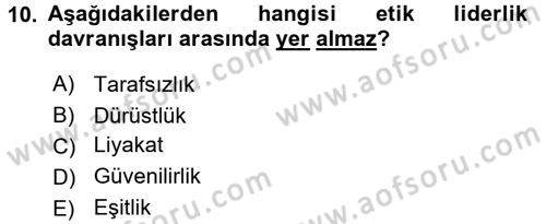 Kamu Yönetiminde Çağdaş Yaklaşımlar Dersi 2016 - 2017 Yılı (Final) Dönem Sonu Sınav Soruları 10. Soru