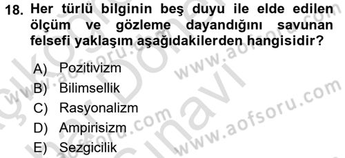 Kamu Yönetiminde Çağdaş Yaklaşımlar Dersi 2016 - 2017 Yılı (Final) Dönem Sonu Sınav Soruları 18. Soru