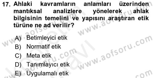 Kamu Yönetiminde Çağdaş Yaklaşımlar Dersi 2017 - 2018 Yılı 3 Ders Sınav Soruları 17. Soru