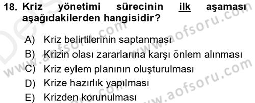 Kamu Yönetiminde Çağdaş Yaklaşımlar Dersi 2017 - 2018 Yılı 3 Ders Sınav Soruları 18. Soru