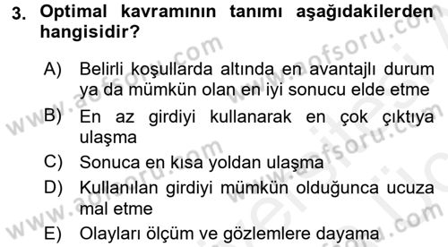 Kamu Yönetiminde Çağdaş Yaklaşımlar Dersi 2017 - 2018 Yılı 3 Ders Sınav Soruları 3. Soru
