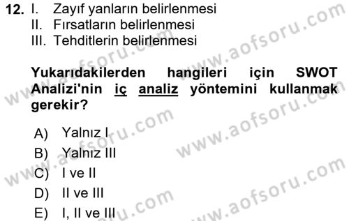 Kamu Yönetiminde Çağdaş Yaklaşımlar Dersi 2017 - 2018 Yılı (Vize) Ara Sınav Soruları 12. Soru