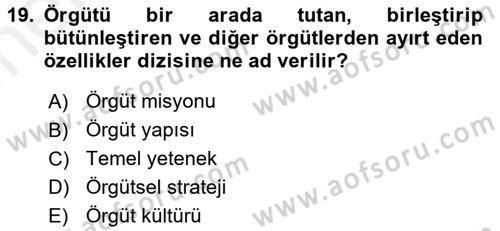 Kamu Yönetiminde Çağdaş Yaklaşımlar Dersi 2017 - 2018 Yılı (Vize) Ara Sınav Soruları 19. Soru