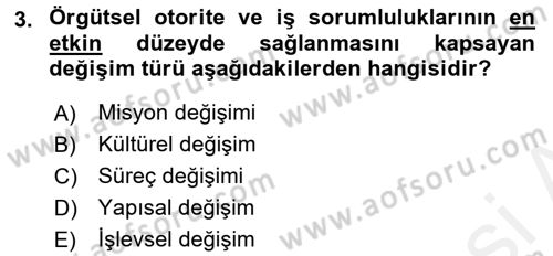 Kamu Yönetiminde Çağdaş Yaklaşımlar Dersi 2017 - 2018 Yılı (Vize) Ara Sınav Soruları 3. Soru