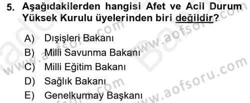 Kamu Yönetiminde Çağdaş Yaklaşımlar Dersi 2017 - 2018 Yılı (Vize) Ara Sınav Soruları 5. Soru