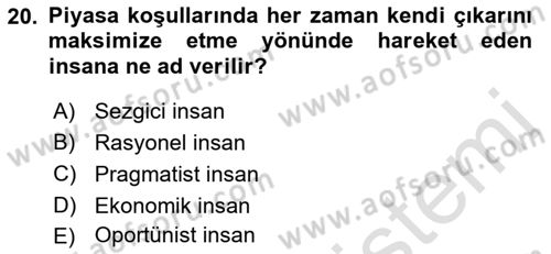 Kamu Yönetiminde Çağdaş Yaklaşımlar Dersi 2018 - 2019 Yılı 3 Ders Sınav Soruları 20. Soru
