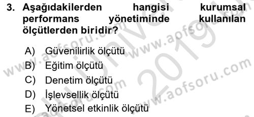 Kamu Yönetiminde Çağdaş Yaklaşımlar Dersi 2018 - 2019 Yılı 3 Ders Sınav Soruları 3. Soru
