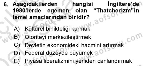 Kamu Yönetiminde Çağdaş Yaklaşımlar Dersi 2018 - 2019 Yılı 3 Ders Sınav Soruları 6. Soru