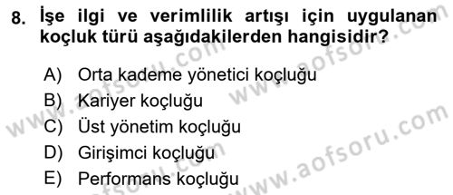Kamu Yönetiminde Çağdaş Yaklaşımlar Dersi 2018 - 2019 Yılı 3 Ders Sınav Soruları 8. Soru