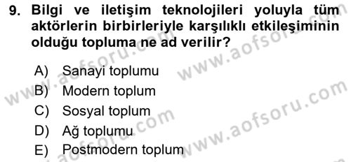 Kamu Yönetiminde Çağdaş Yaklaşımlar Dersi 2018 - 2019 Yılı 3 Ders Sınav Soruları 9. Soru