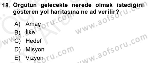 Kamu Yönetiminde Çağdaş Yaklaşımlar Dersi 2018 - 2019 Yılı (Vize) Ara Sınav Soruları 18. Soru